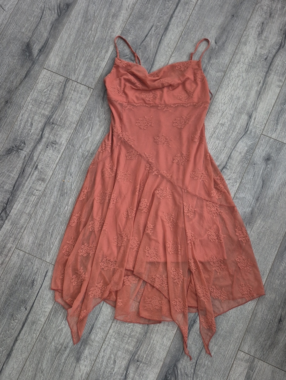 Steve Madden Slip Dress with Floral Lace Detail - Peach Color, Size Small, NWT